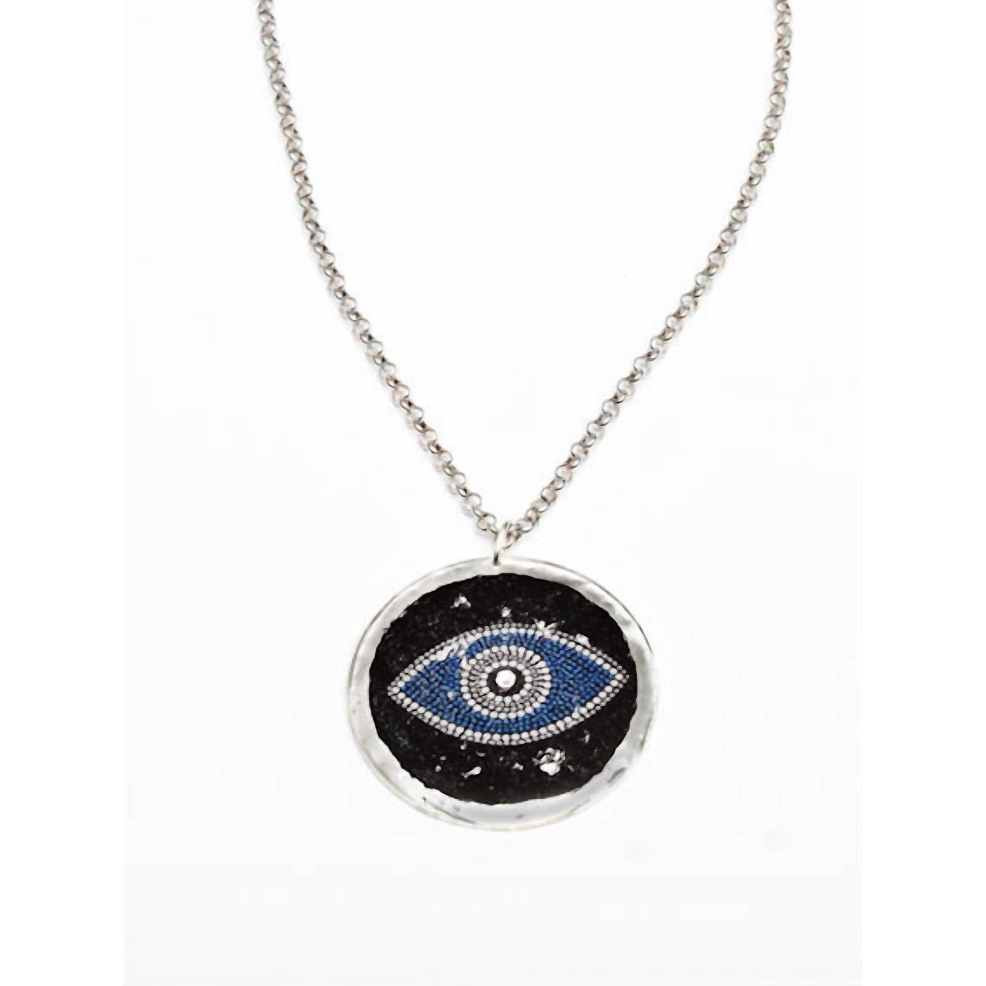 New Avenue Chic Women's Evil Eye Pendant Necklace In Silver